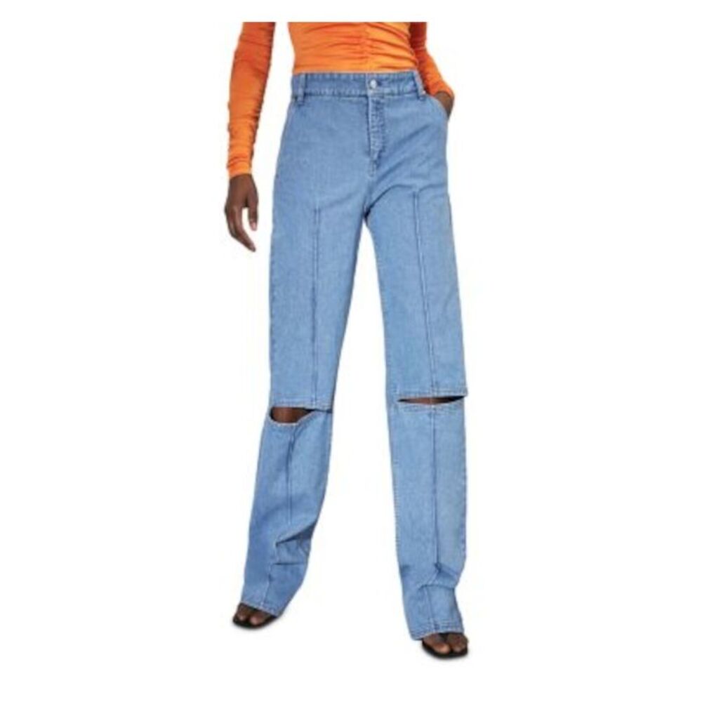 ET OCHS Womens Blue Zippered Straight leg Jeans  Size 6